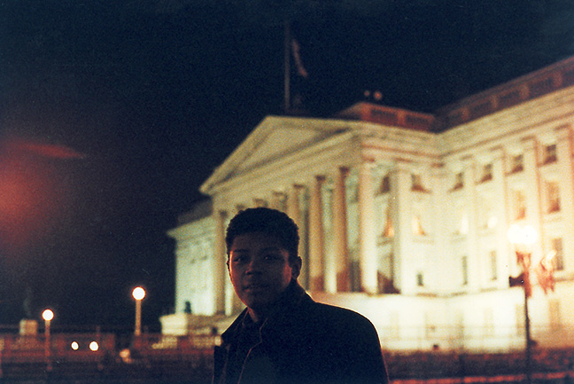 Jonathan Luna at night before U.S. Capital